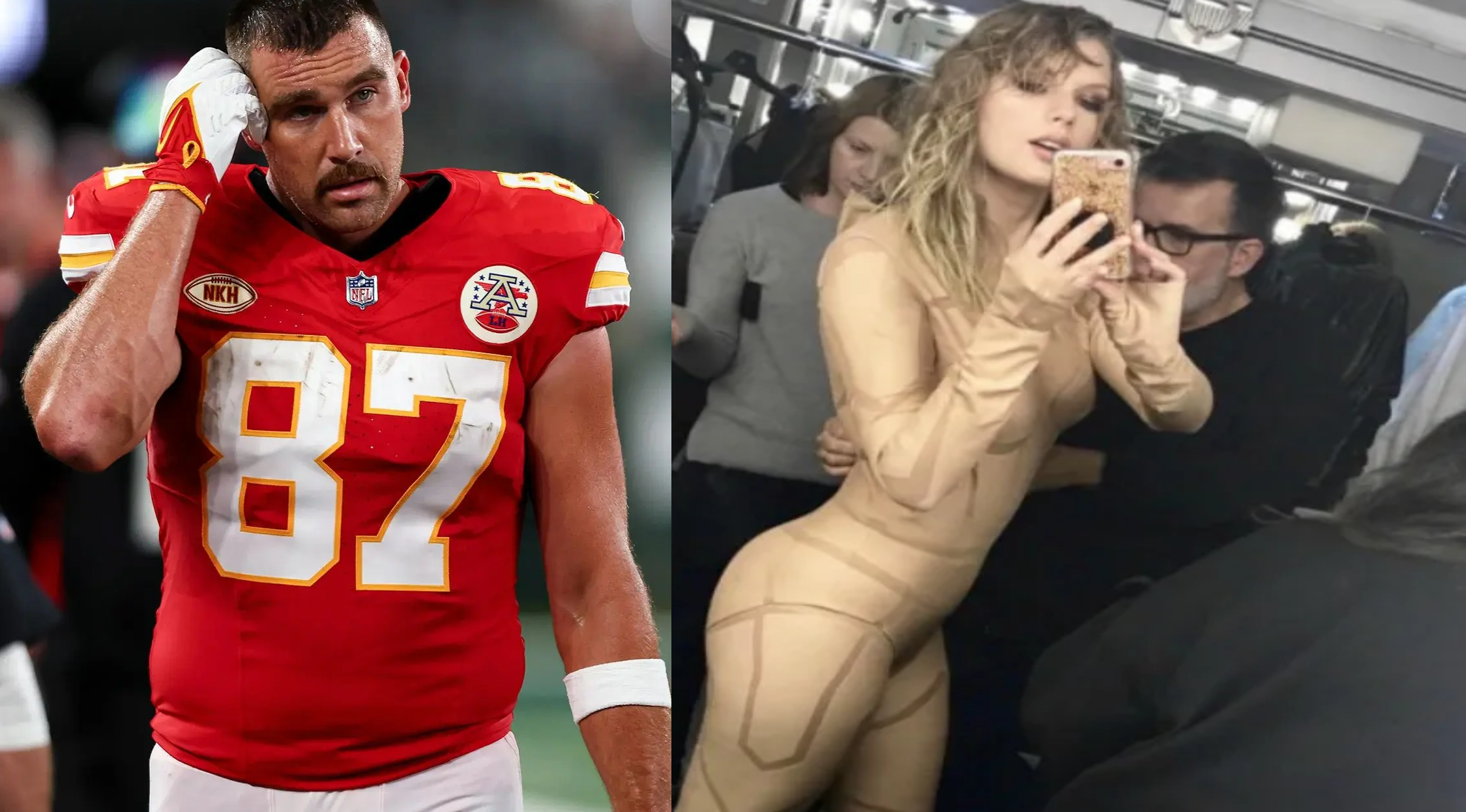 "Travis Kelce expresses disappointment as his girlfriend Taylor Swift faces online backlash for donning see-through outfits."