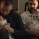 Travis Kelce surprises his big brother, Jason Kelce, with a visit just hours after Jason’s wife delivers their fourth baby.