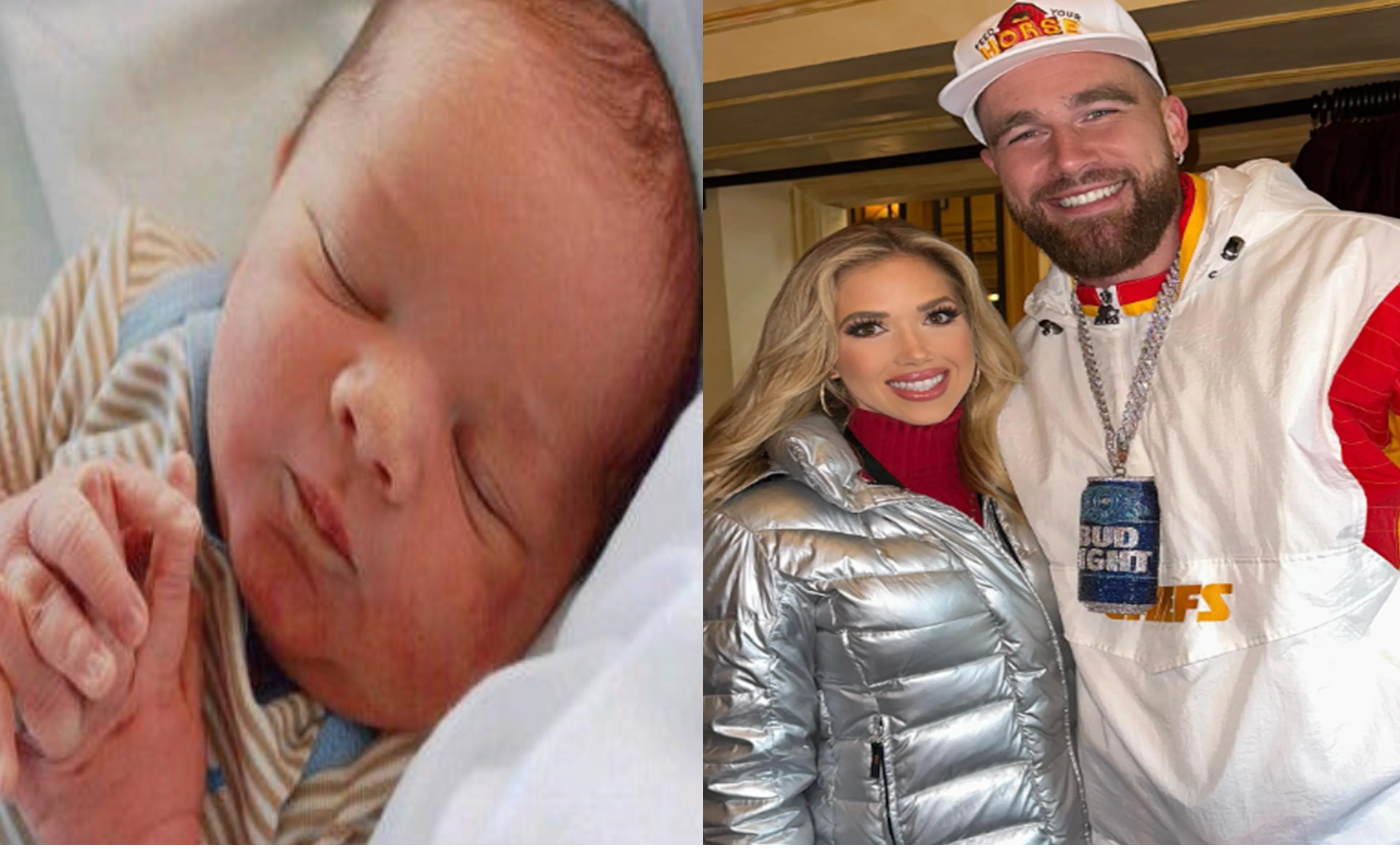 Shocking twist: NFL star Travis Kelce stuns fans by announcing the arrival of his first child with Chiefs heiress Gracie Hunt!
