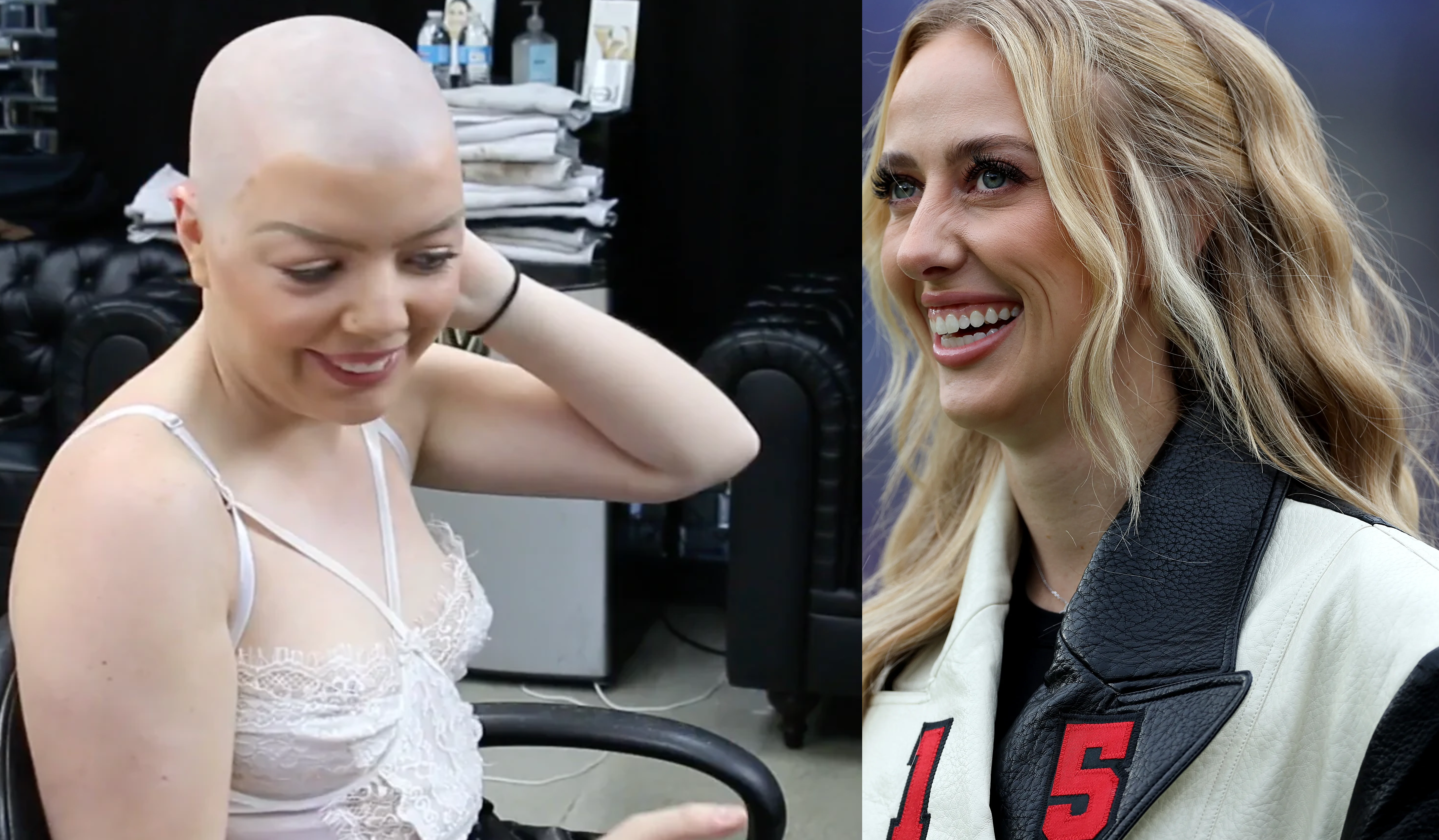 Patrick Mahomes: Brittany tearfully explains her decision to go completely bald.