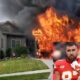 Breaking news: Chiefs star Travis Kelce is shocked as his $6 million mansion is swallowed by a massive fire! The blaze started under strange circumstances, quickly destroying the grand estate and triggering a huge emergency response.