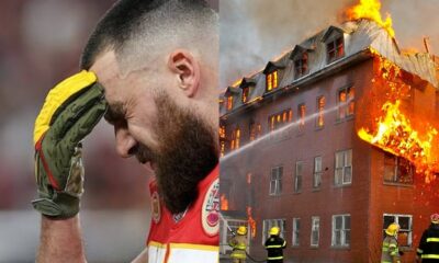 Breaking news: Chiefs star Travis Kelce is stunned as his luxurious $6 million mansion goes up in flames. The fire, which started under mysterious circumstances, has engulfed the sprawling estate, causing significant damage and prompting a major emergency response