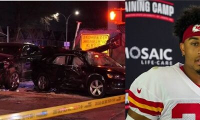 Two minutes ago, the Chiefs' celebration win against the Chargers was cut short when teammate Trent McDuffie was involved in a serious car crash while heading home after the game.