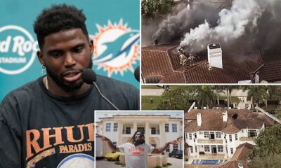 Three minutes ago, Miami's Tyreek Hill had his life in danger as his mansion was engulfed in flames, with firefighters battling to save him.