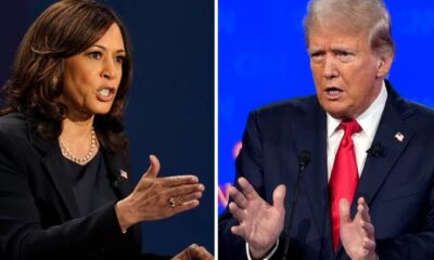 "Kamala Harris, the Democratic presidential candidate, slams Donald Trump as a 'pain in the ass' after he threatens to go to war with America if he's not elected president."