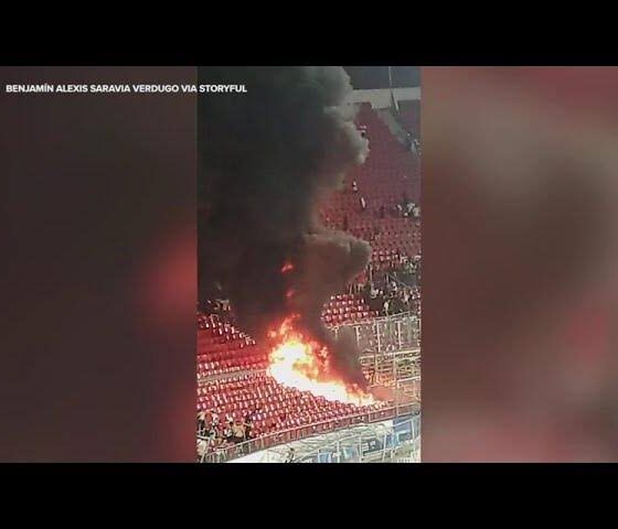 Breaking news: Arrowhead Stadium, home of the Chiefs, is engulfed in flames following a fire outbreak.